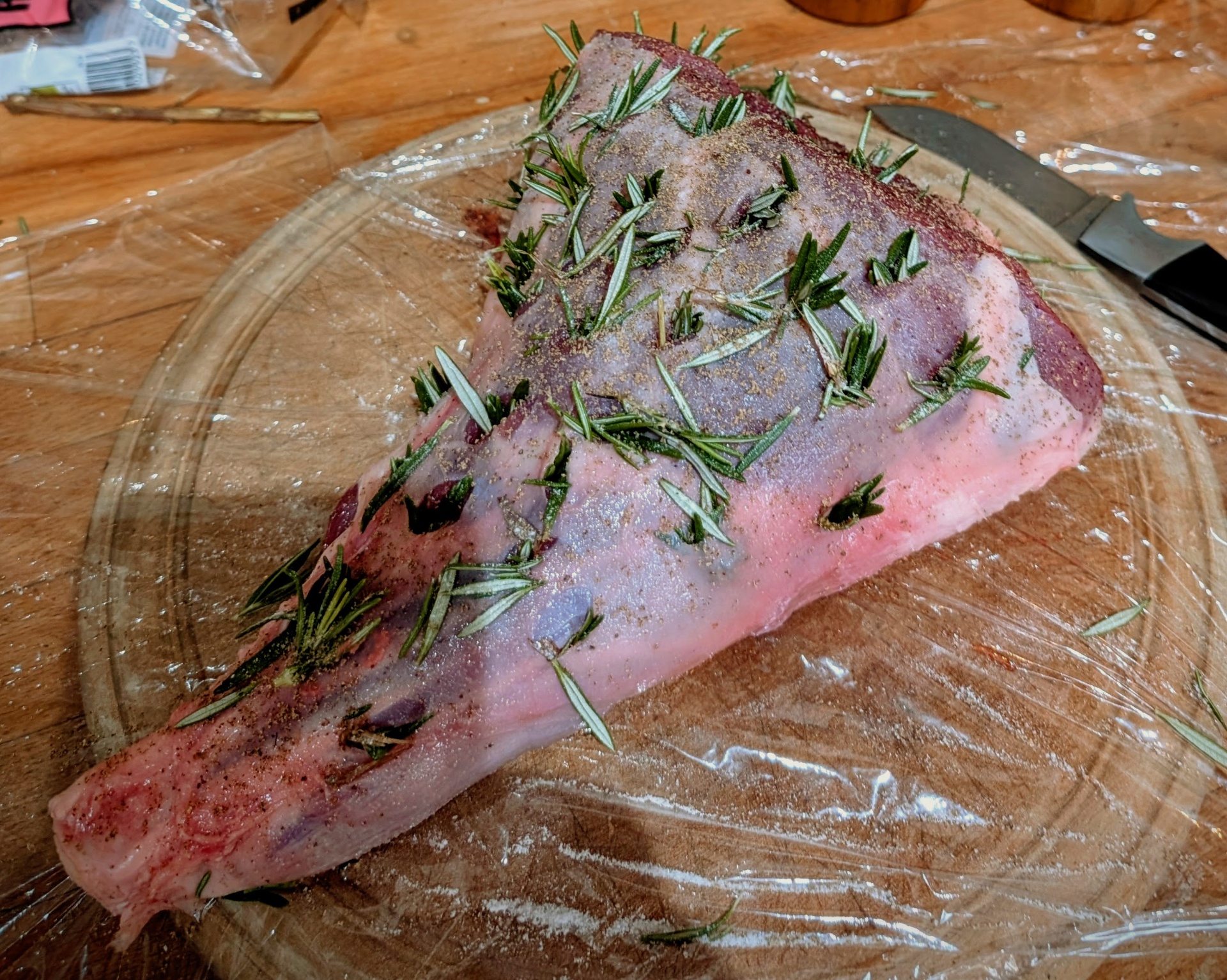 Rosemary-studded Loxton Hill lamb ready for roasting
